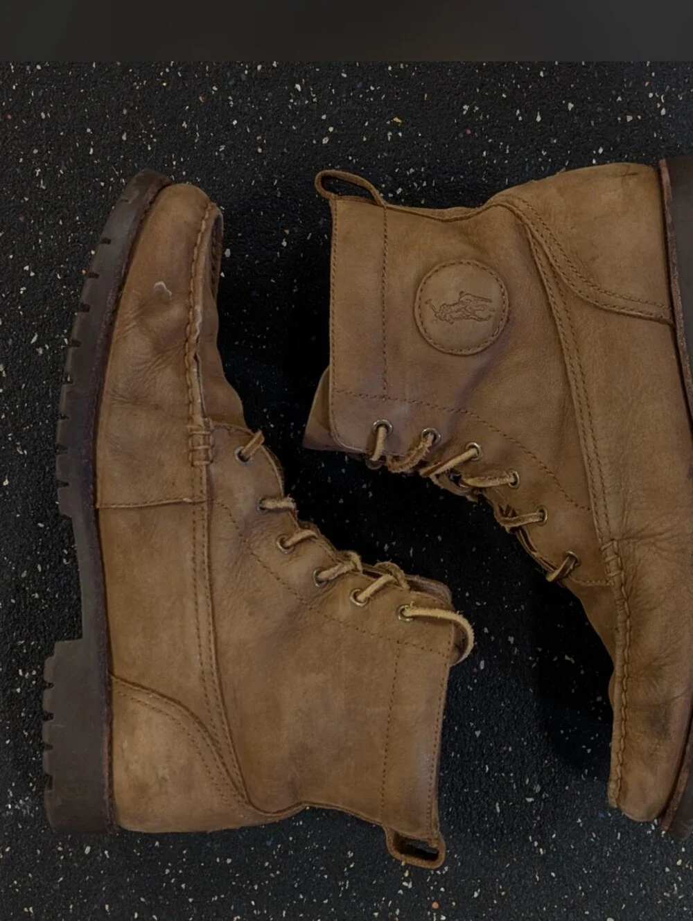 Polo Ralph Lauren Boots Mens 9.5D Brown Leather Nubuck Classic RODWAY-BO-CSL